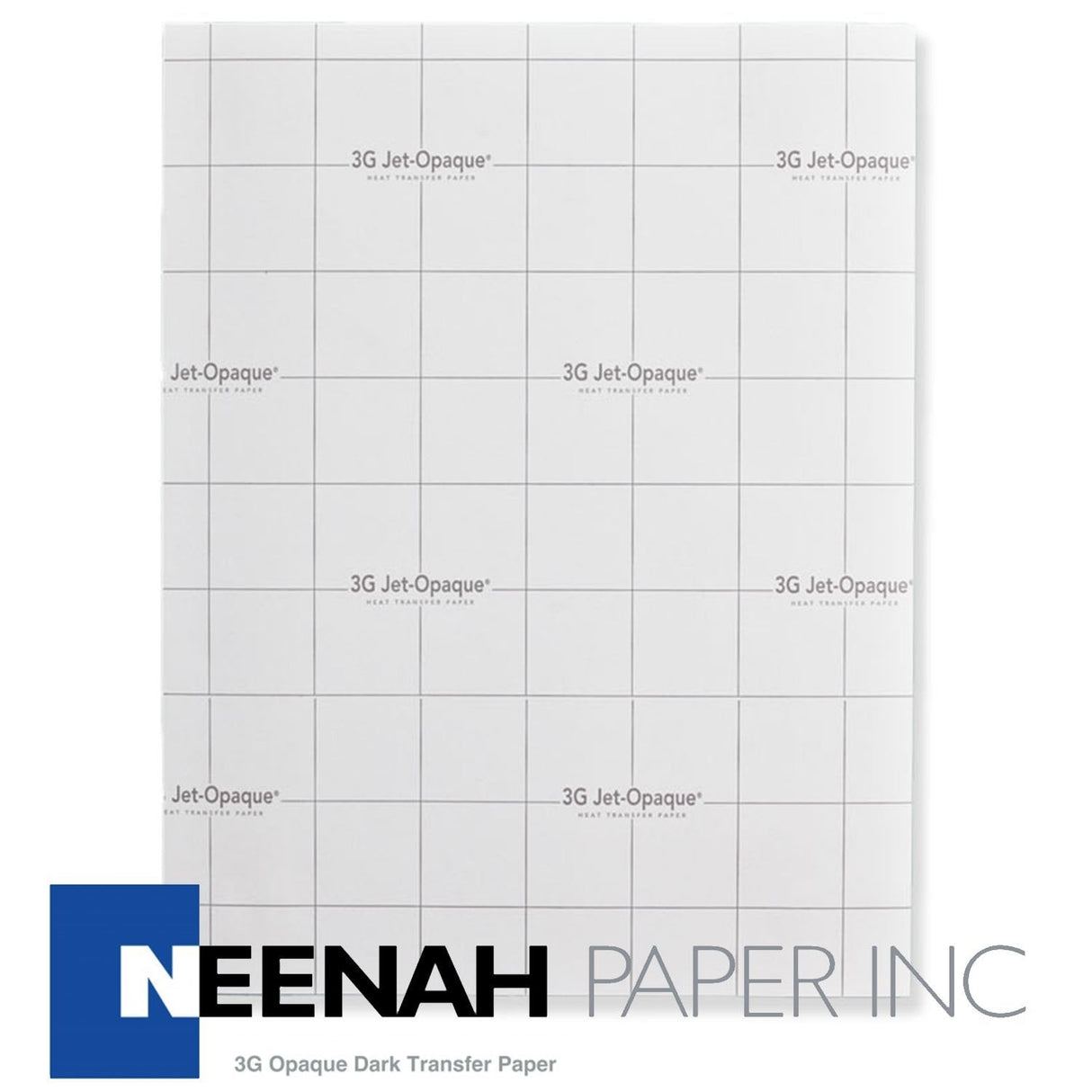Neenah 3G Jet Opaque® Dark 11" x 17" Premium Inkjet Heat Transfer Paper for Dark Fabrics