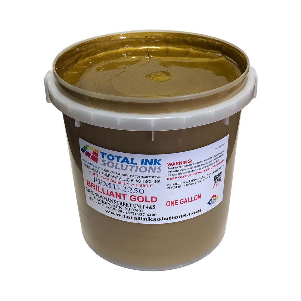 Metallic Brilliant Bright Gold Plastisol Ink