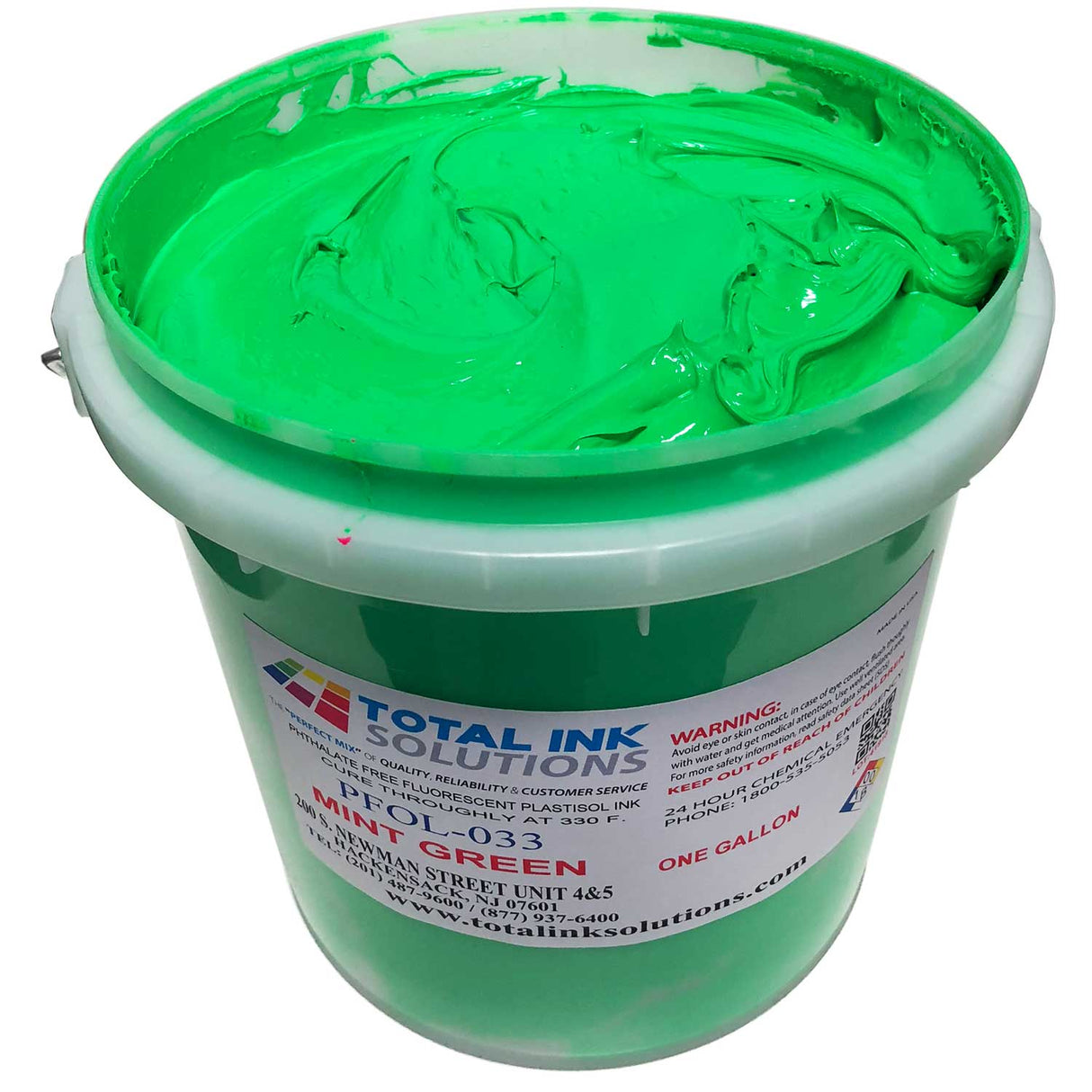 Fluorescent Puff Plastisol Ink – Mint Green Day Glow – 3D Effect Ink for Cotton & Poly Fabrics